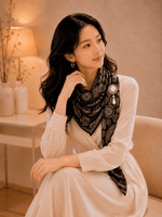 Noir Paisley  Silk Scarf