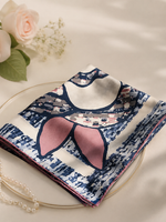 Camellia Mist Blue Silk Scarf