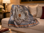 Golden Paisley Noir Silk Scarf