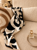 Noir Camellia Silk Scarf