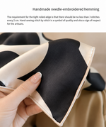 Noir Camellia Silk Scarf