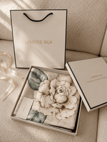 Ivory Camellia Silk Scarf