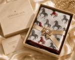 Lumière Silk gift box with gold ribbon